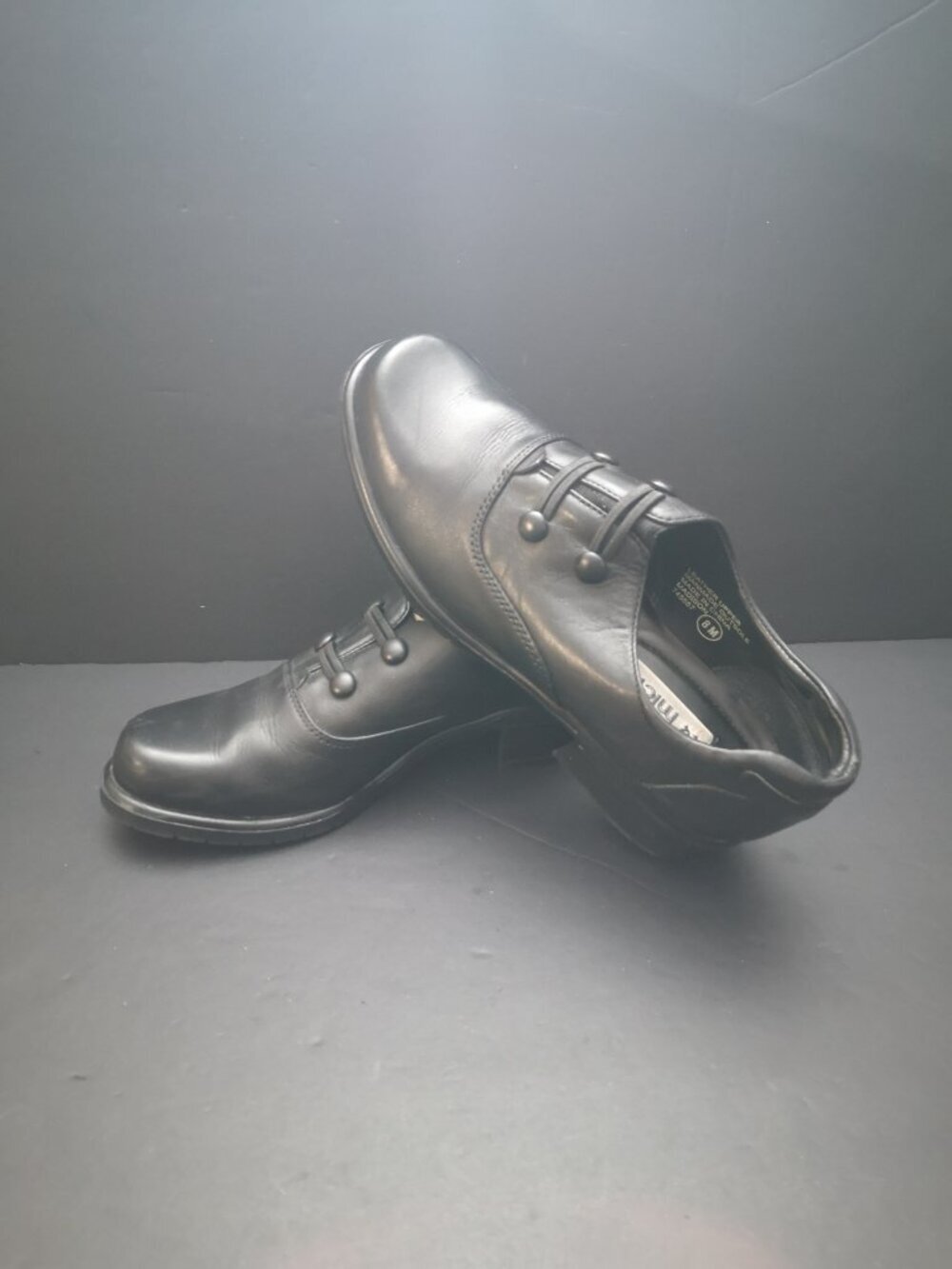 Michel Ladies Size 8M Black Leather Upper Madison Block Heel Shoes